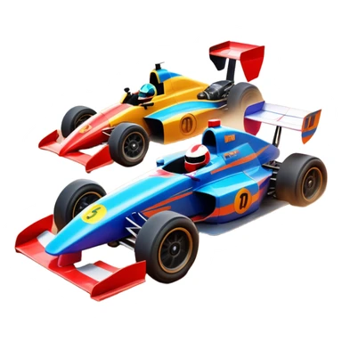 A sleek racing car and motorcycle speeding on a track, leaving a trail of dust behind. The scene captures the thrill of high-speed competition, with blurred motion and vibrant colors, highlighting the dynamic energy of motorsport. sticker