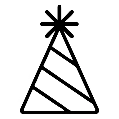 party hat, simple icon style, clean lines, minimal details, suitable for use as an app icon sticker