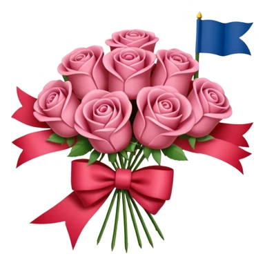 SPAM MEAT rose bouquet tied in a french flag bow sticker