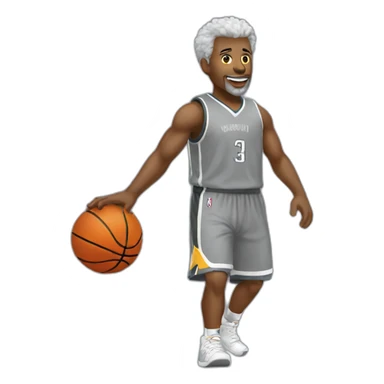 greyhaircutchicken play basketball sticker