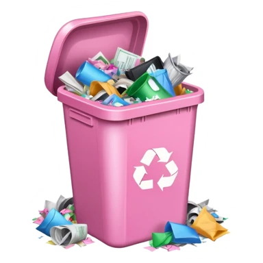 aesthetic glittery pink shiny office trashcan sticker