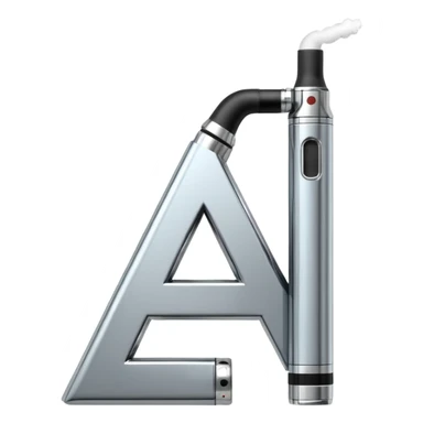 Letter A is designed in the style of an electronic cigarette (Vape theme) with dimensions of 512 by 512 sticker