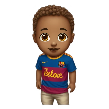 Baby with barcelona tshirt sticker