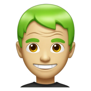 Michael “Flea” Balzary face, with neon green short hair, smiling with gap in front teeth, bass player for Red Hot Chili Peppers sticker