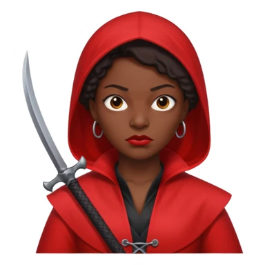 black woman executioner in red suit sticker