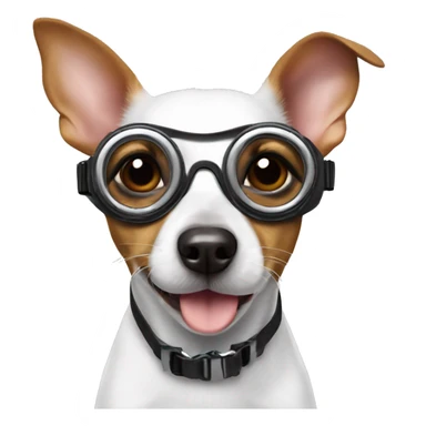 Rat terrier with goggles  sticker