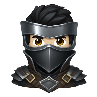 Bloodborne , Hunter armour , brown eyes , black hair , black mustache , wearing a silver mask , black armour  sticker