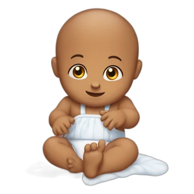 baby playing with freesbee sticker