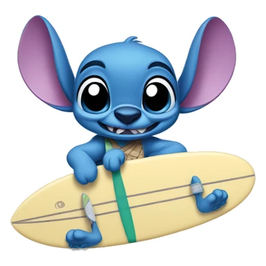Stitch Disney with surfboard  sticker