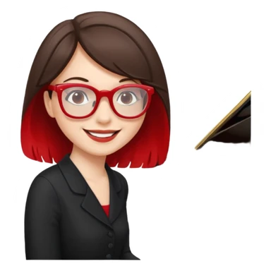 Brunette in red  glassespianista sticker