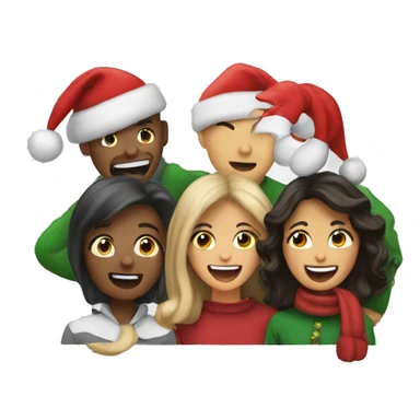 4 people singing christmas songs sticker