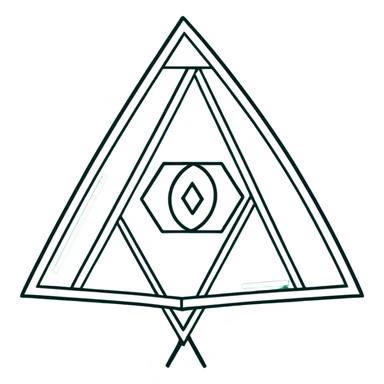 Maya cultural symbol with message theme, strictly only white and deep dark green colors, clean geometric lines, angular, minimalist sticker