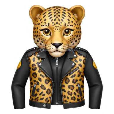 leopard in stylish leather jacket sticker