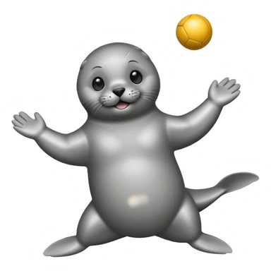 a Circus cute seal juggling two metal ball sticker