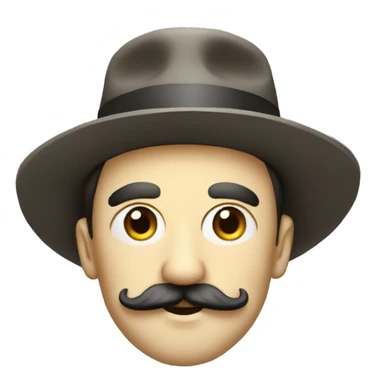 french painter with hat and mustaches and big nose sticker
