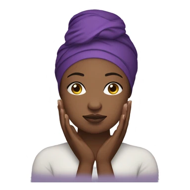 Dark Plus size woman praying with purple head wrap   sticker