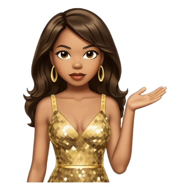 Tenitra Michelle Williams, R&B Singer from Destiny's Child with long dark brown hair, medium dark skin sticker