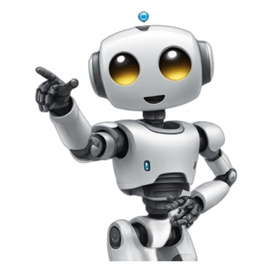 robot pointing to the sky sticker