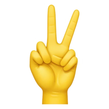 Right yellow hand
Peace sign but with thumb extended out  sticker