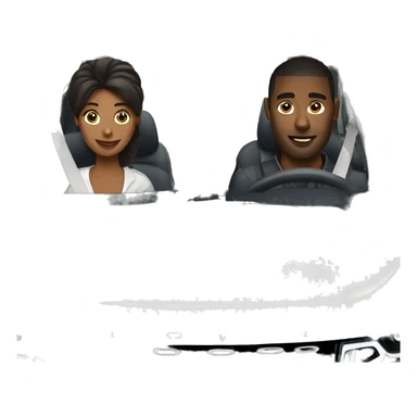 A couple in relationship into white Range Rover  sticker