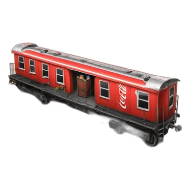 train carriage filled with coke zero cans sticker