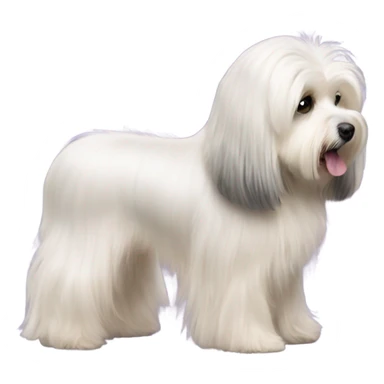 Side view of Havanese long hair all the way down to the dogs feet at a dog show  sticker