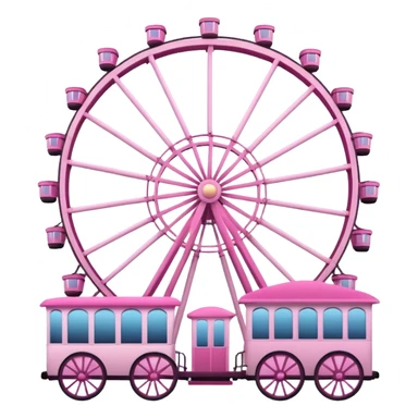 mix light pink dark pink and white theme park Ferris wheel sticker