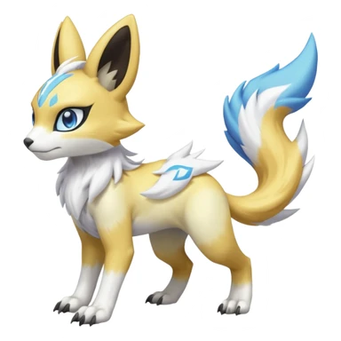 Garurumon-Meloetta-Renamon-fusion-hybrid-creature (full body) sticker