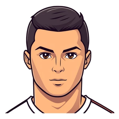 Cristiano Ronaldo's eyes and eyebrows, no face sticker
