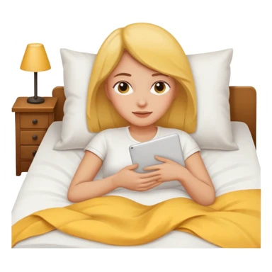yellow woman lying in bed sticker
