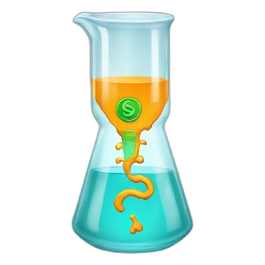beaker with dollar sign sticker