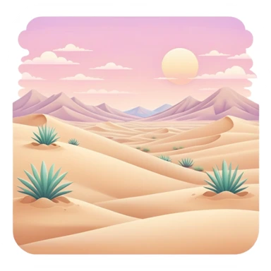 cute kawaii pastel desert landscape  sticker