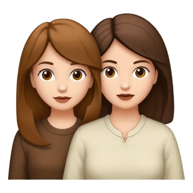 Crie um emoji meu e da minha mãe eu tenho cabelos cacheados e ela tem o cabelo liso curto e branco, nos duas somos cores branca sticker