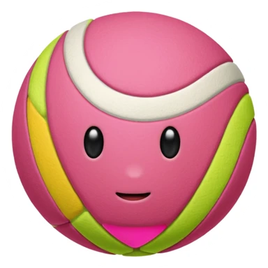 Pink tenis ball with no face and plain sticker