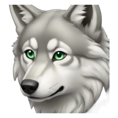 Grey Wolf blue and hgreen eyes sticker