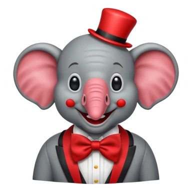 Elephant clown with big bowtie sticker