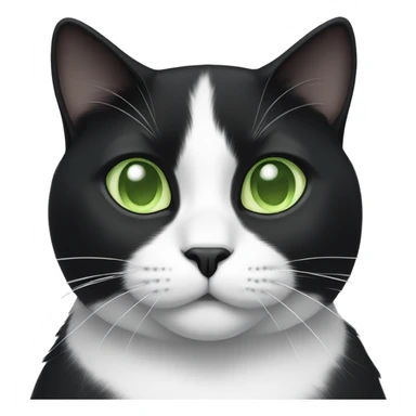 Black and white cat with light green eyes sticker