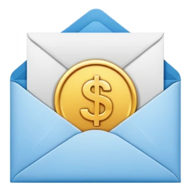 Salary enclosed in an envelope sticker