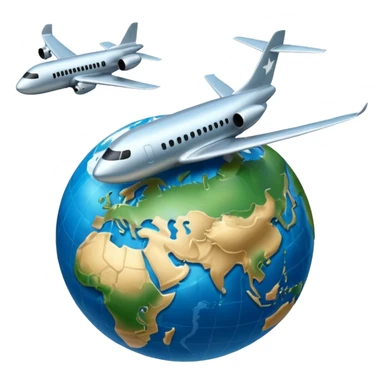 plane flying the globe sticker