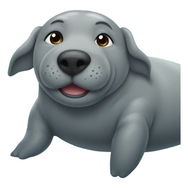 Dog riding a manatee  sticker
