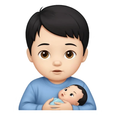 black hair infant 1year old sticker