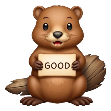 Beaver with inscription good night sticker