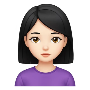 Cute girl with straight hair  sticker