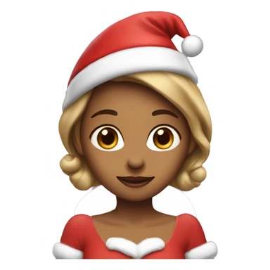 Princess with a Santa hat on sticker