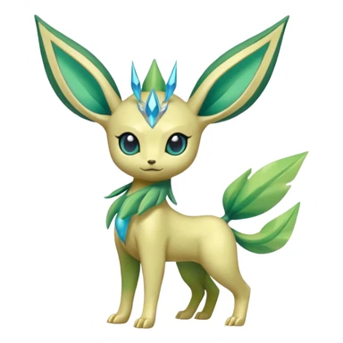 Shiny Aural Leafeon-Keldeon-Celebi-Amaura-Fakémon-fusion (full body) sticker