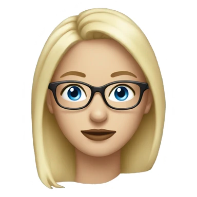 Beautiful blonde woman, blue eyes, side profile wearing glasses  sticker