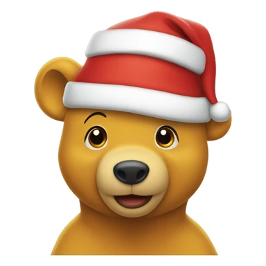 pooh bear in a santa hat sticker