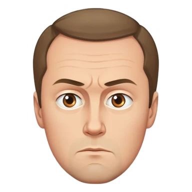 portrait of Medvedev with a round face, serious and focused expression sticker