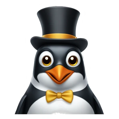 Penguin with a top hat sticker