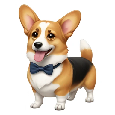 corgi wearing bow tie  sticker